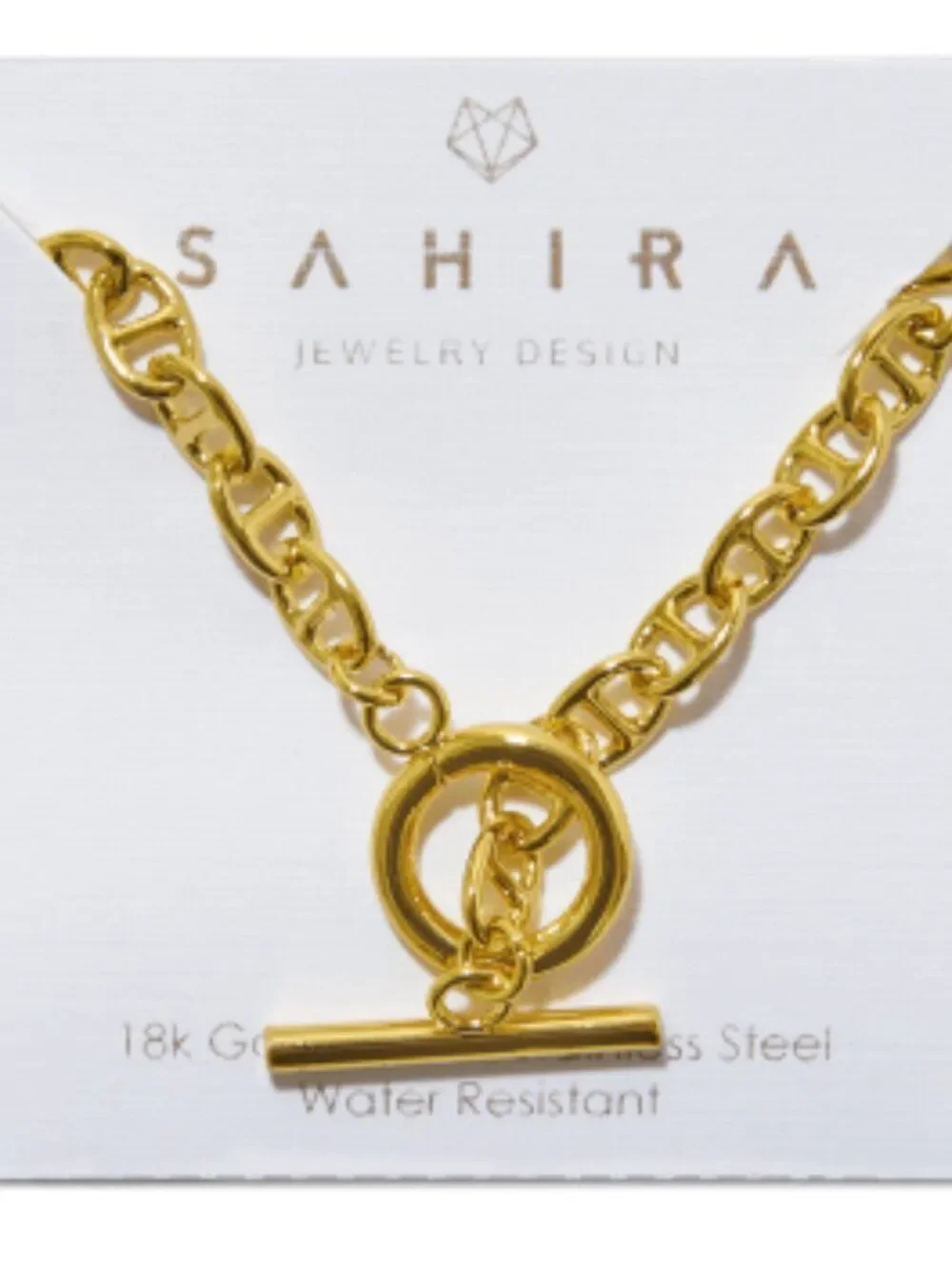 Sahira Jewelry Taylor Toggle Chain Necklace 18k Gold Over Brass NEW